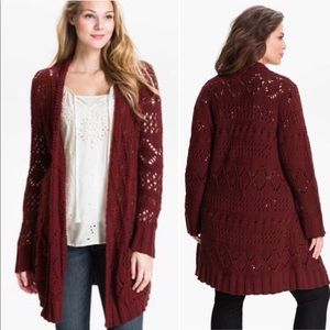 Lucky brand maroon/ red cardigan